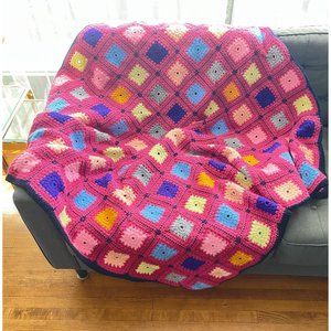 Vintage throw, granny square throw, granny square afghan, crochet throw